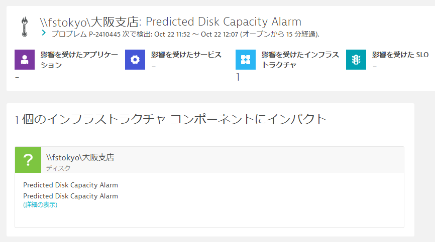 図7：Workflow実行の結果、出力されたProblem